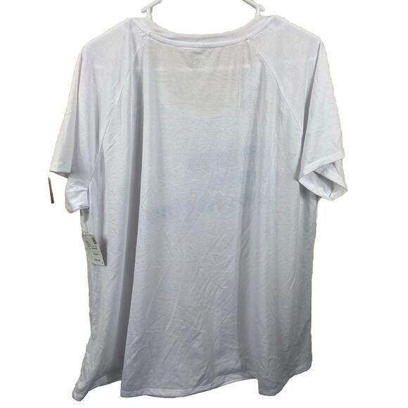 Ave Leisure T-Shirt Womens 22/24 White Short Sleeve Stretch Tunic Girl Power NEW - Picture 2 of 7